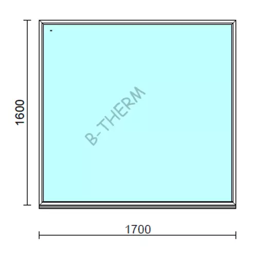 Fix ablak.  170x160 cm (Rendelhető méretek: szélesség 165-174 cm, magasság 155-164 cm.)   Green 76 profilból