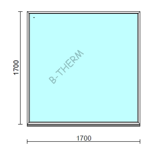 Fix ablak.  170x170 cm (Rendelhető méretek: szélesség 165-174 cm, magasság 165-174 cm.)   Green 76 profilból