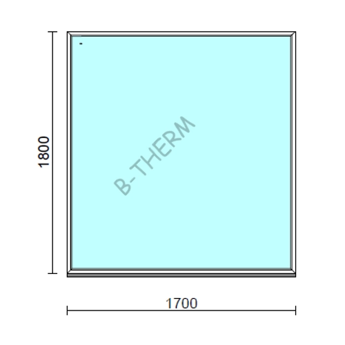 Fix ablak.  170x180 cm (Rendelhető méretek: szélesség 165-174 cm, magasság 175-184 cm.)   Green 76 profilból