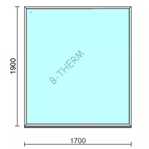 Fix ablak.  170x190 cm (Rendelhető méretek: szélesség 165-174 cm, magasság 185-194 cm.)   Green 76 profilból