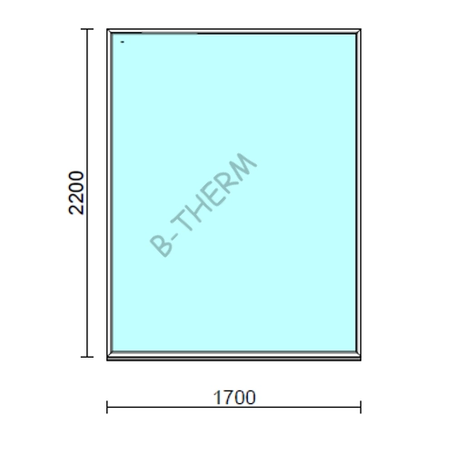 Fix ablak.  170x220 cm (Rendelhető méretek: szélesség 165-174 cm, magasság 215-224 cm.) Deluxe A85 profilból