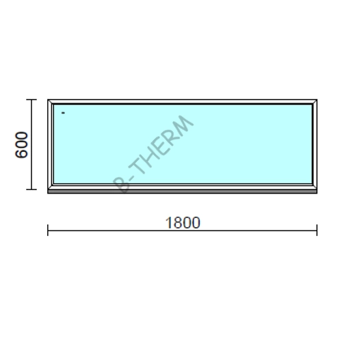 Fix ablak.  180x 60 cm (Rendelhető méretek: szélesség 175-184 cm, magasság 55-64 cm.) Deluxe A85 profilból