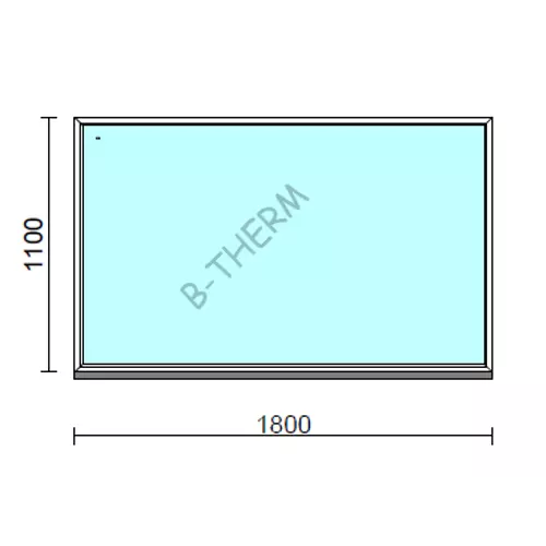 Fix ablak.  180x110 cm (Rendelhető méretek: szélesség 175-184 cm, magasság 105-114 cm.)   Green 76 profilból