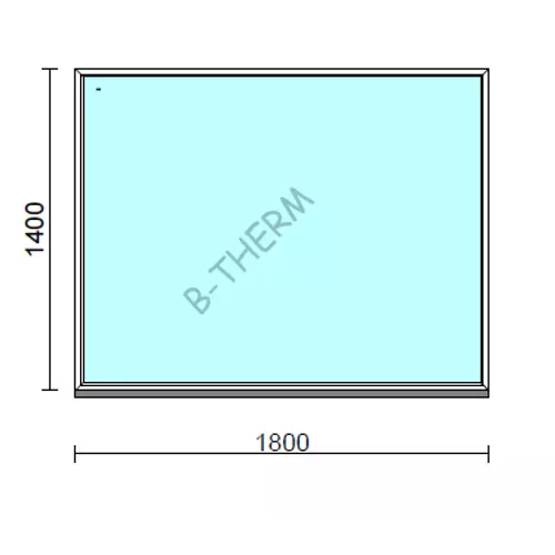 Fix ablak.  180x140 cm (Rendelhető méretek: szélesség 175-184 cm, magasság 135-144 cm.) Deluxe A85 profilból
