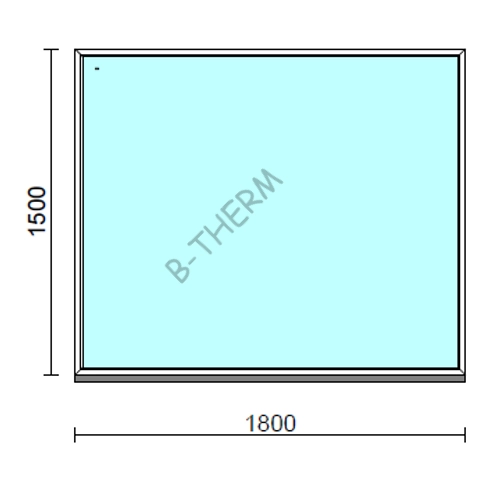 Fix ablak.  180x150 cm (Rendelhető méretek: szélesség 175-184 cm, magasság 145-154 cm.) Deluxe A85 profilból