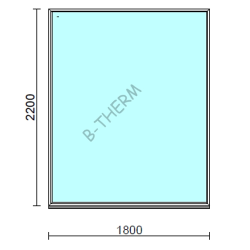 Fix ablak.  180x220 cm (Rendelhető méretek: szélesség 175-184 cm, magasság 215-224 cm.) Deluxe A85 profilból
