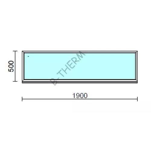 Fix ablak.  190x 50 cm (Rendelhető méretek: szélesség 185-194 cm, magasság 50-54 cm.)   Green 76 profilból