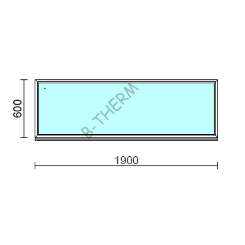 Fix ablak.  190x 60 cm (Rendelhető méretek: szélesség 185-194 cm, magasság 55-64 cm.)  New Balance 85 profilból