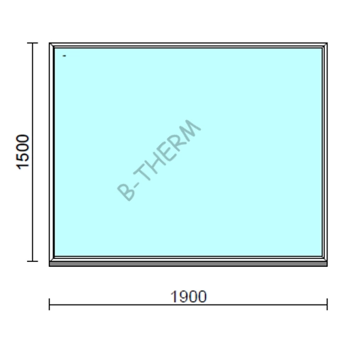 Fix ablak.  190x150 cm (Rendelhető méretek: szélesség 185-194 cm, magasság 145-154 cm.)   Green 76 profilból