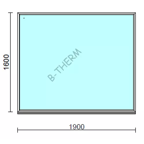 Fix ablak.  190x160 cm (Rendelhető méretek: szélesség 185-194 cm, magasság 155-164 cm.)   Green 76 profilból