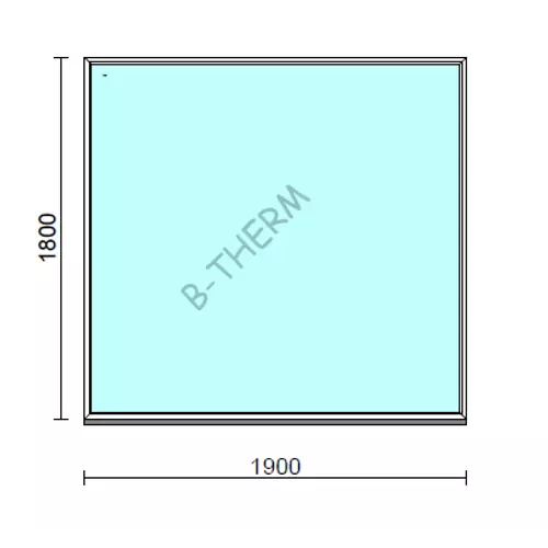 Fix ablak.  190x180 cm (Rendelhető méretek: szélesség 185-194 cm, magasság 175-184 cm.) Deluxe A85 profilból