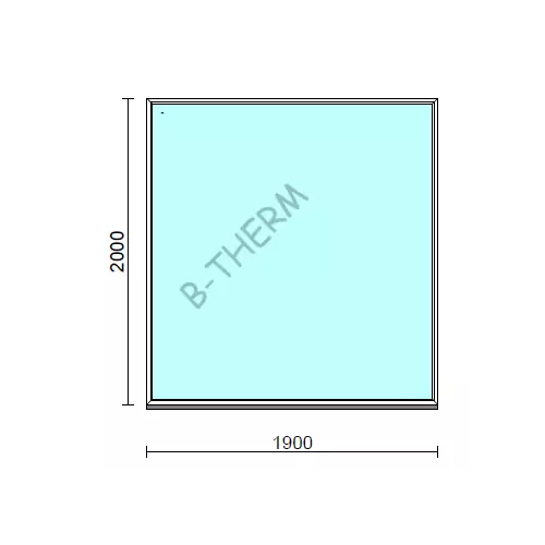 Fix ablak.  190x200 cm (Rendelhető méretek: szélesség 185-194 cm, magasság 195-204 cm.)   Green 76 profilból