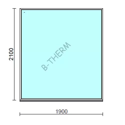 Fix ablak.  190x210 cm (Rendelhető méretek: szélesség 185-194 cm, magasság 205-214 cm.)   Green 76 profilból