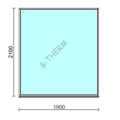 Fix ablak  190x210 cm   Green 76 profilból