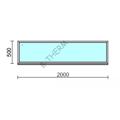 Fix ablak.  200x 50 cm (Rendelhető méretek: szélesség 195-204 cm, magasság 50-54 cm.)  New Balance 85 profilból