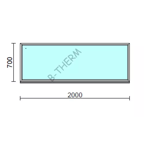 Fix ablak.  200x 70 cm (Rendelhető méretek: szélesség 195-204 cm, magasság 65-74 cm.)   Green 76 profilból