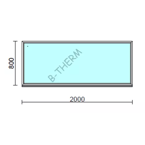 Fix ablak.  200x 80 cm (Rendelhető méretek: szélesség 195-204 cm, magasság 75-84 cm.)   Green 76 profilból