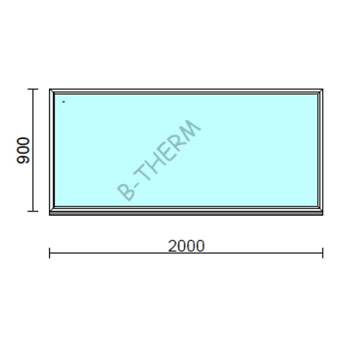 Fix ablak.  200x 90 cm (Rendelhető méretek: szélesség 195-204 cm, magasság 85-94 cm.)   Green 76 profilból