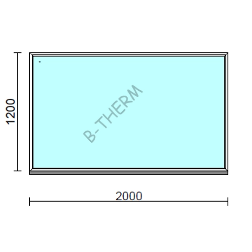 Fix ablak.  200x120 cm (Rendelhető méretek: szélesség 195-204 cm, magasság 115-124 cm.) Deluxe A85 profilból