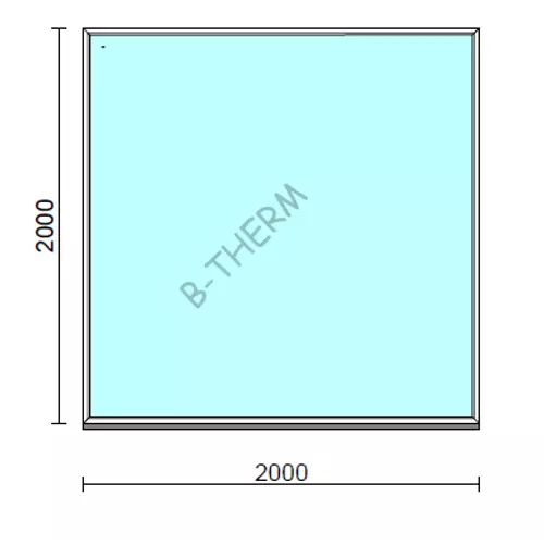 Fix ablak.  200x200 cm (Rendelhető méretek: szélesség 195-204 cm, magasság 195-204 cm.)   Green 76 profilból