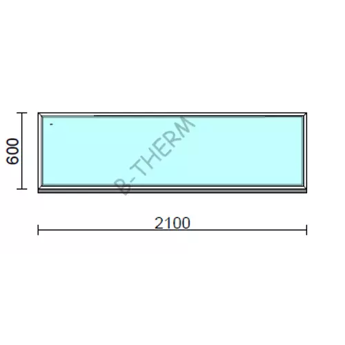 Fix ablak.  210x 60 cm (Rendelhető méretek: szélesség 205-214 cm, magasság 55-64 cm.)   Green 76 profilból