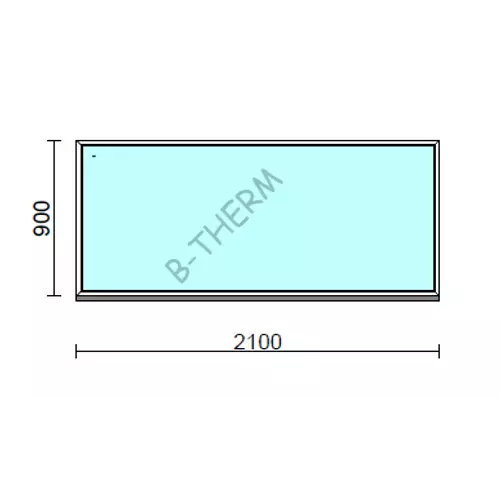 Fix ablak.  210x 90 cm (Rendelhető méretek: szélesség 205-214 cm, magasság 85-94 cm.) Deluxe A85 profilból