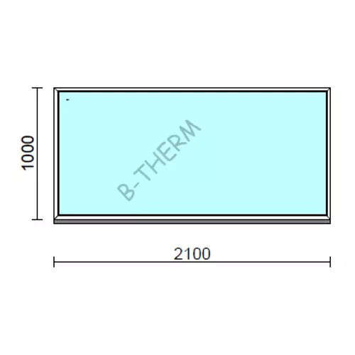 Fix ablak.  210x100 cm (Rendelhető méretek: szélesség 205-214 cm, magasság 95-104 cm.)   Green 76 profilból