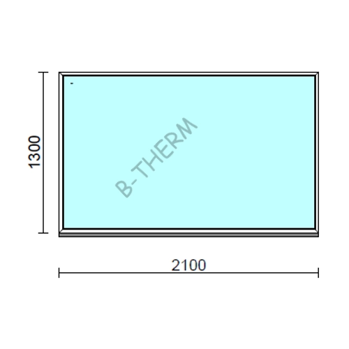 Fix ablak.  210x130 cm (Rendelhető méretek: szélesség 205-214 cm, magasság 125-134 cm.) Deluxe A85 profilból