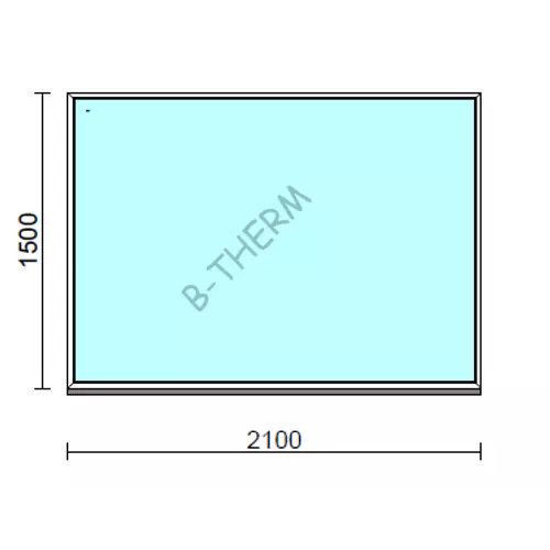 Fix ablak.  210x150 cm (Rendelhető méretek: szélesség 205-214 cm, magasság 145-154 cm.)   Green 76 profilból