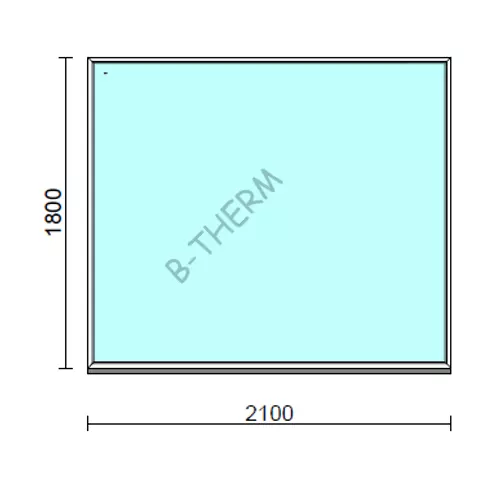 Fix ablak.  210x180 cm (Rendelhető méretek: szélesség 205-214 cm, magasság 175-184 cm.)   Green 76 profilból
