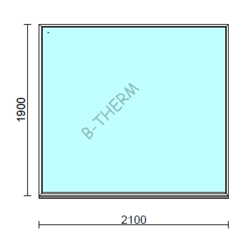 Fix ablak.  210x190 cm (Rendelhető méretek: szélesség 205-214 cm, magasság 185-194 cm.)   Green 76 profilból