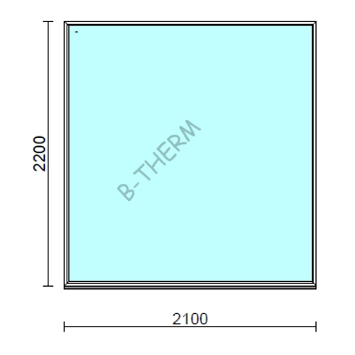 Fix ablak.  210x220 cm (Rendelhető méretek: szélesség 205-210 cm, magasság 215-220 cm.)   Green 76 profilból