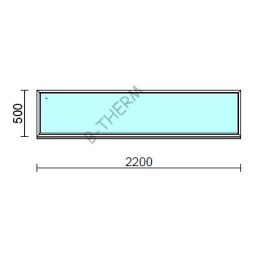 Fix ablak  220x 50 cm Deluxe A85 profilból