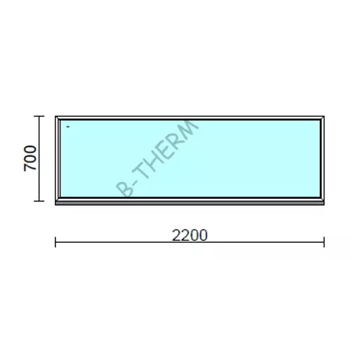 Fix ablak.  220x 70 cm (Rendelhető méretek: szélesség 215-224 cm, magasság 65-74 cm.)  New Balance 85 profilból