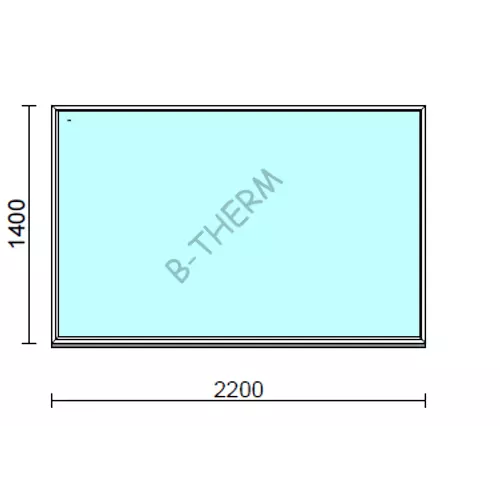 Fix ablak.  220x140 cm (Rendelhető méretek: szélesség 215-224 cm, magasság 135-144 cm.)   Green 76 profilból