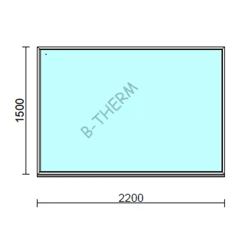Fix ablak.  220x150 cm (Rendelhető méretek: szélesség 215-224 cm, magasság 145-154 cm.)   Green 76 profilból