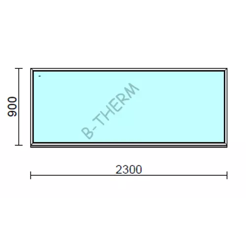 Fix ablak.  230x 90 cm (Rendelhető méretek: szélesség 225-234 cm, magasság 85-94 cm.)   Green 76 profilból