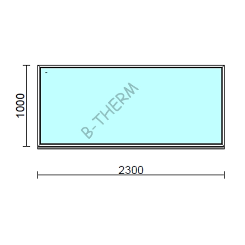 Fix ablak.  230x100 cm (Rendelhető méretek: szélesség 225-234 cm, magasság 95-104 cm.) Deluxe A85 profilból