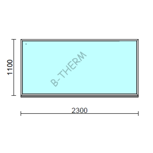 Fix ablak.  230x110 cm (Rendelhető méretek: szélesség 225-234 cm, magasság 105-114 cm.) Deluxe A85 profilból