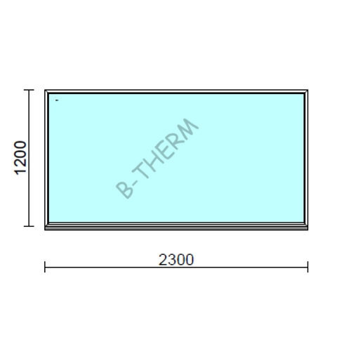 Fix ablak.  230x120 cm (Rendelhető méretek: szélesség 225-234 cm, magasság 115-124 cm.)  New Balance 85 profilból