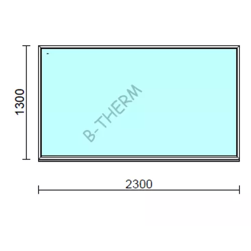 Fix ablak.  230x130 cm (Rendelhető méretek: szélesség 225-234 cm, magasság 125-134 cm.) Deluxe A85 profilból