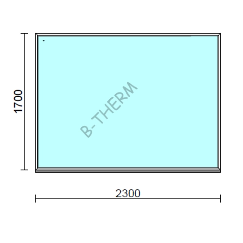Fix ablak.  230x170 cm (Rendelhető méretek: szélesség 225-234 cm, magasság 165-174 cm.) Deluxe A85 profilból