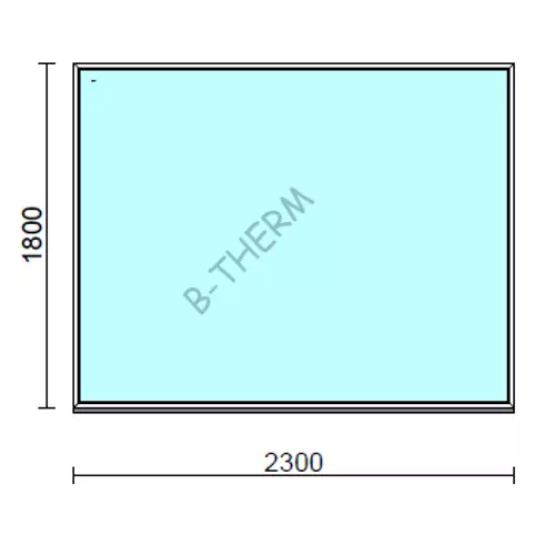 Fix ablak.  230x180 cm (Rendelhető méretek: szélesség 225-234 cm, magasság 175-184 cm.) Deluxe A85 profilból