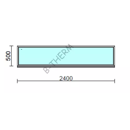Fix ablak.  240x 50 cm (Rendelhető méretek: szélesség 235-240 cm, magasság 50-54 cm.)   Green 76 profilból