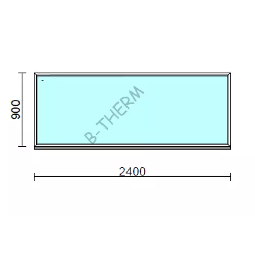Fix ablak.  240x 90 cm (Rendelhető méretek: szélesség 235-240 cm, magasság 85-94 cm.) Deluxe A85 profilból