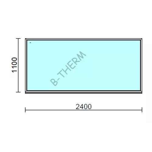 Fix ablak.  240x110 cm (Rendelhető méretek: szélesség 235-240 cm, magasság 105-114 cm.) Deluxe A85 profilból