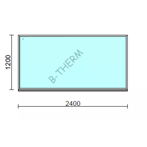 Fix ablak.  240x120 cm (Rendelhető méretek: szélesség 235-240 cm, magasság 115-124 cm.) Deluxe A85 profilból