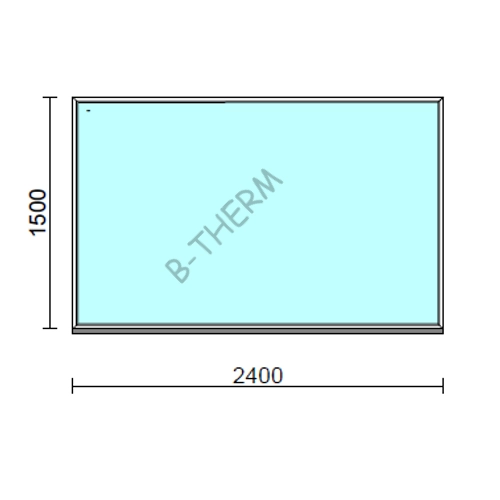 Fix ablak.  240x150 cm (Rendelhető méretek: szélesség 235-240 cm, magasság 145-154 cm.) Deluxe A85 profilból