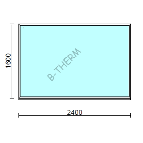 Fix ablak.  240x160 cm (Rendelhető méretek: szélesség 235-240 cm, magasság 155-164 cm.) Deluxe A85 profilból