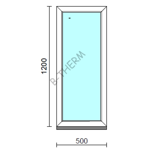 Fix ablak.   50x120 cm (Rendelhető méretek: szélesség 50-54 cm, magasság 115-124 cm.) Deluxe A85 profilból